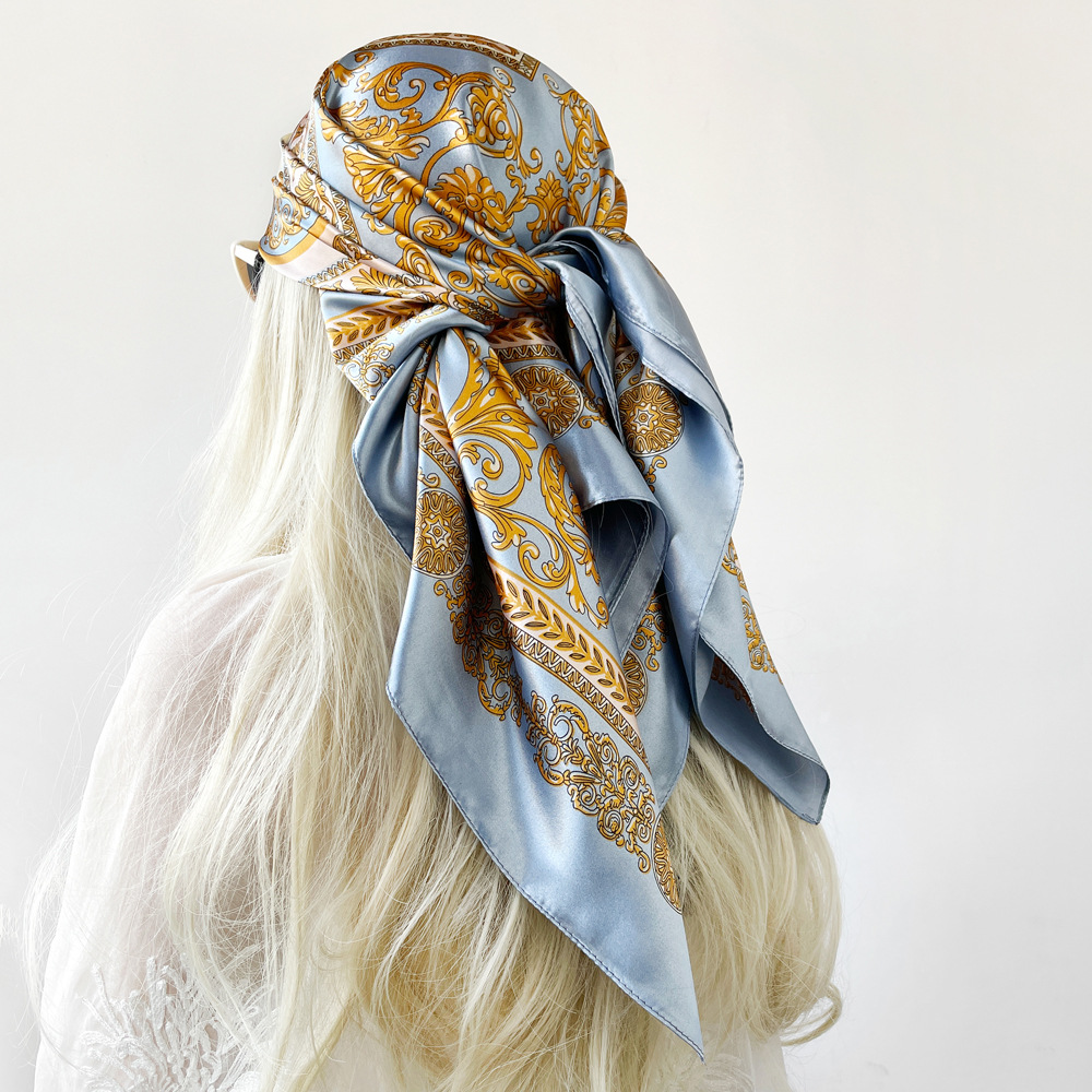 Pañuelo cuadrado de satén de s - Scarf Silk Square reseña y precio