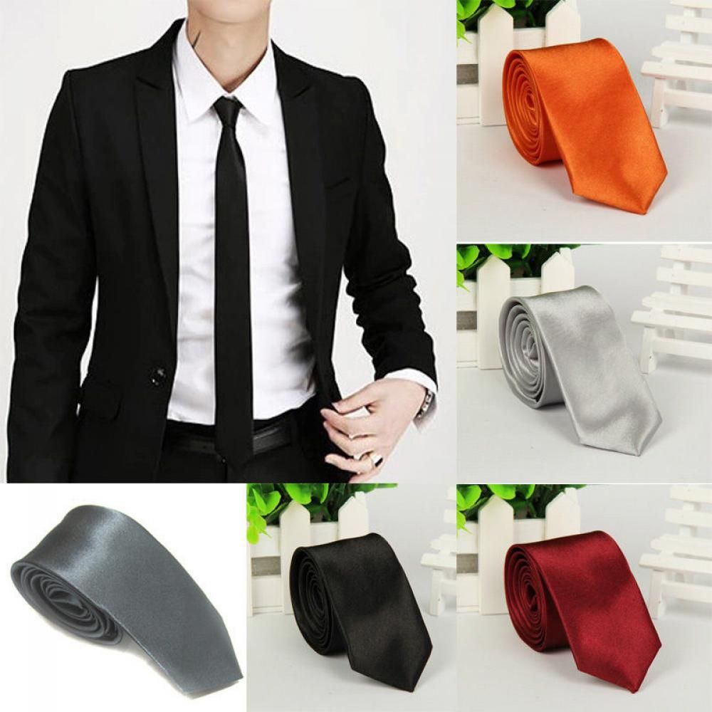 Corbata de seda lisa y ajustad - Skinny Tie Men reseña y precio