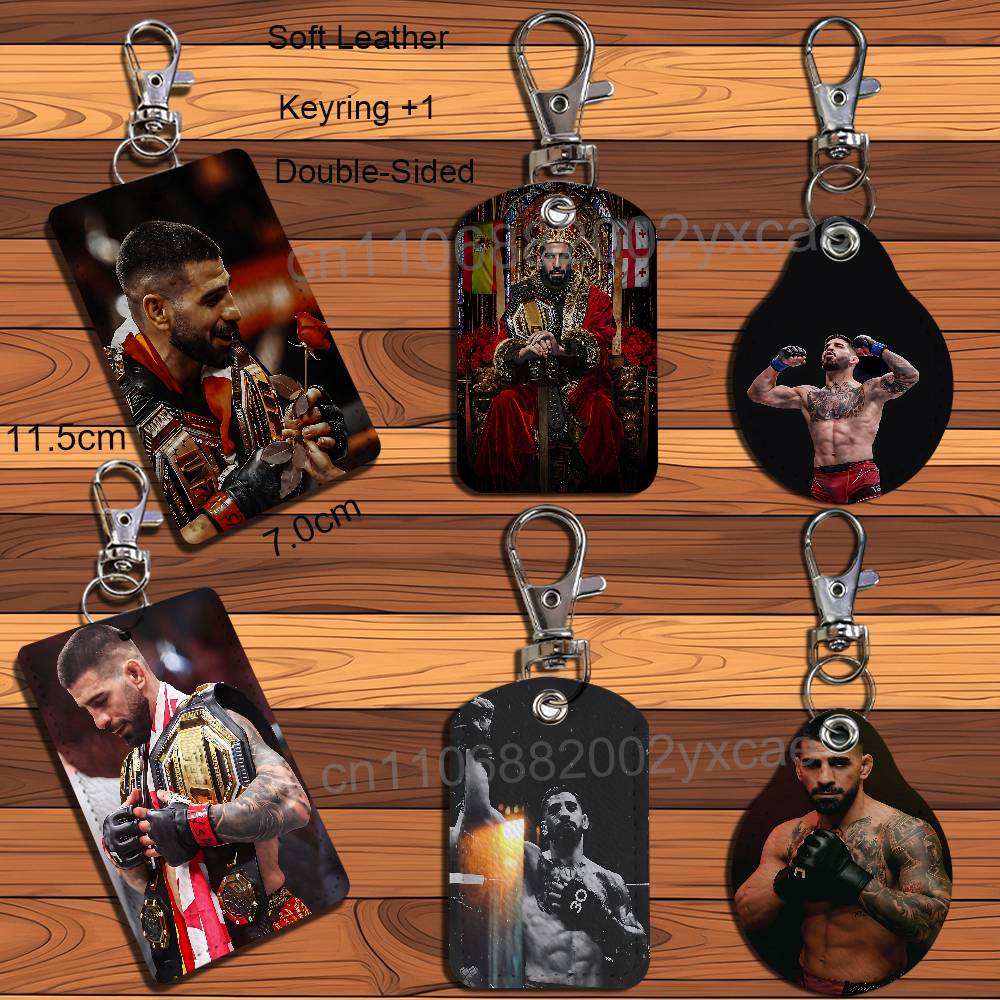 Llavero de cuero Ilia Topuria  - Lanyard Badge Holder reseña y precio
